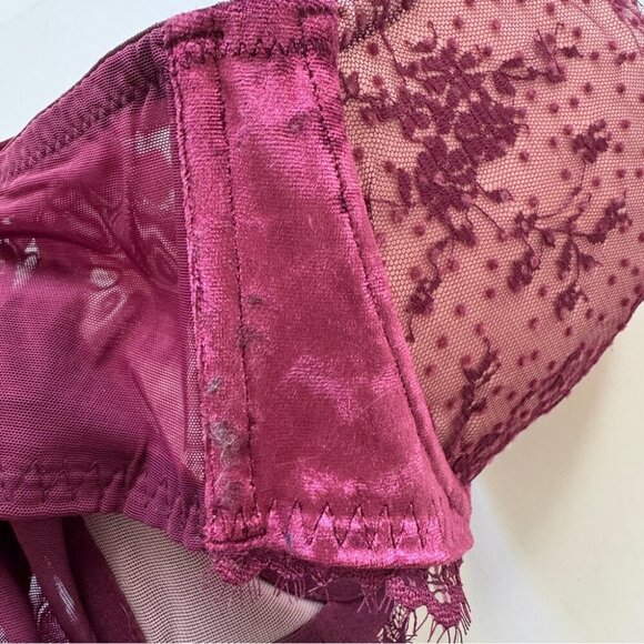 Victoria's Secret Dream Angels Lined Demi Lace Crushed Velvet Purple Sz 36DDD - Picture 11 of 14